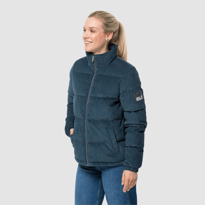 Chamarra Pluma Jack Wolfskin Nature Corduroy Mujer Azules Oscuro Grises Mexico-5211843